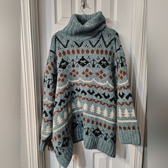 NWT ZARA OVERSIZED KNIT JACQUARD SWEATER - Picture 4 of 8